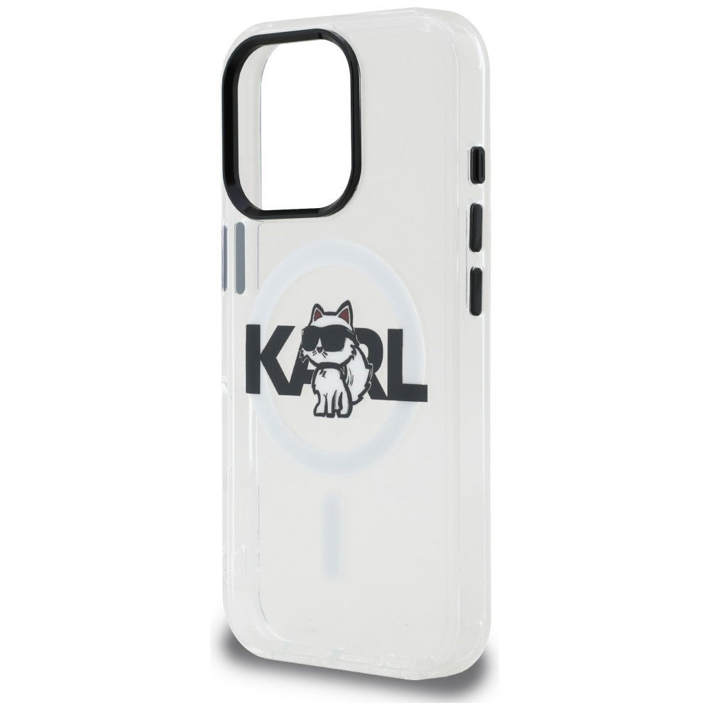 Karl Lagerfeld IML Choupette Sketch Logo MagSafe Case for iPhone 16 Pro - Clear_5