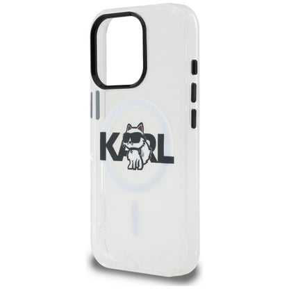 Karl Lagerfeld IML Choupette Sketch Logo MagSafe Case for iPhone 16 Pro - Clear_5