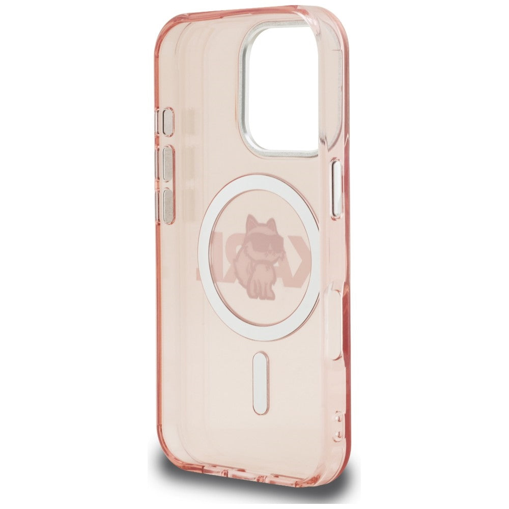 Karl Lagerfeld IML Choupette Sketch Logo MagSafe Case for iPhone 16 Pro - Pink_6