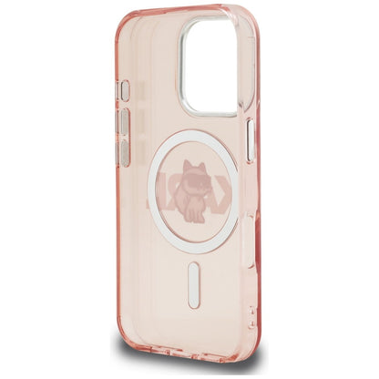 Karl Lagerfeld IML Choupette Sketch Logo MagSafe Case for iPhone 16 Pro - Pink_6