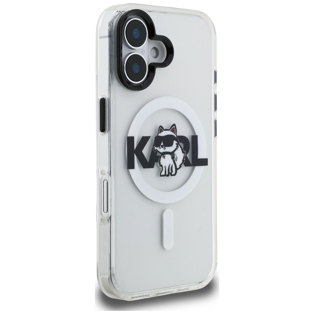 Karl Lagerfeld IML Choupette Sketch Logo MagSafe iPhone 16 Case - Clear_3