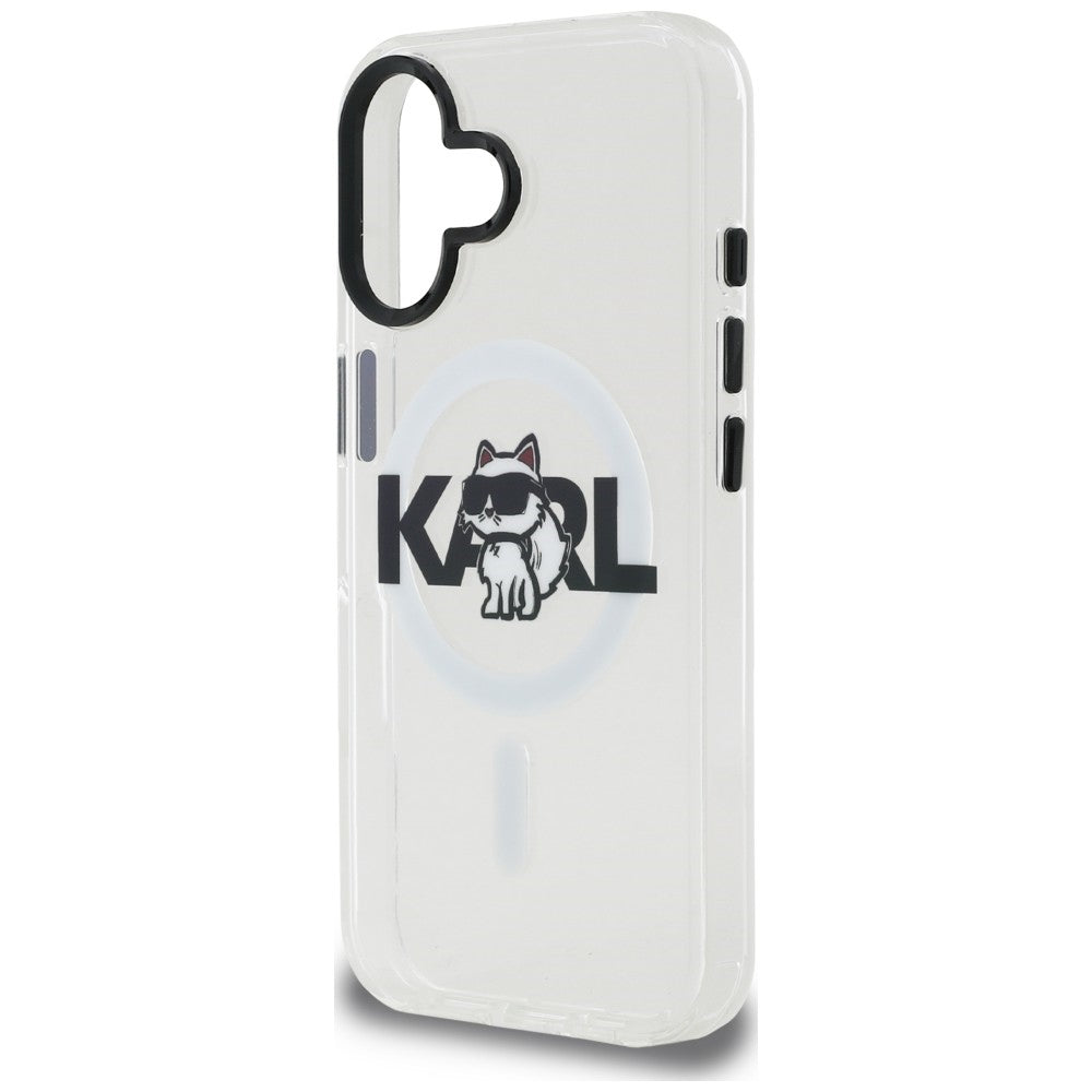 Karl Lagerfeld IML Choupette Sketch Logo MagSafe iPhone 16 Case - Clear_5