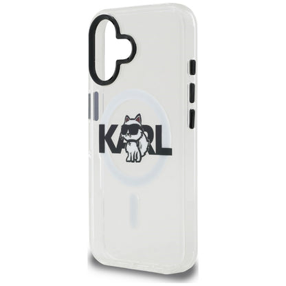Karl Lagerfeld IML Choupette Sketch Logo MagSafe iPhone 16 Case - Clear_5