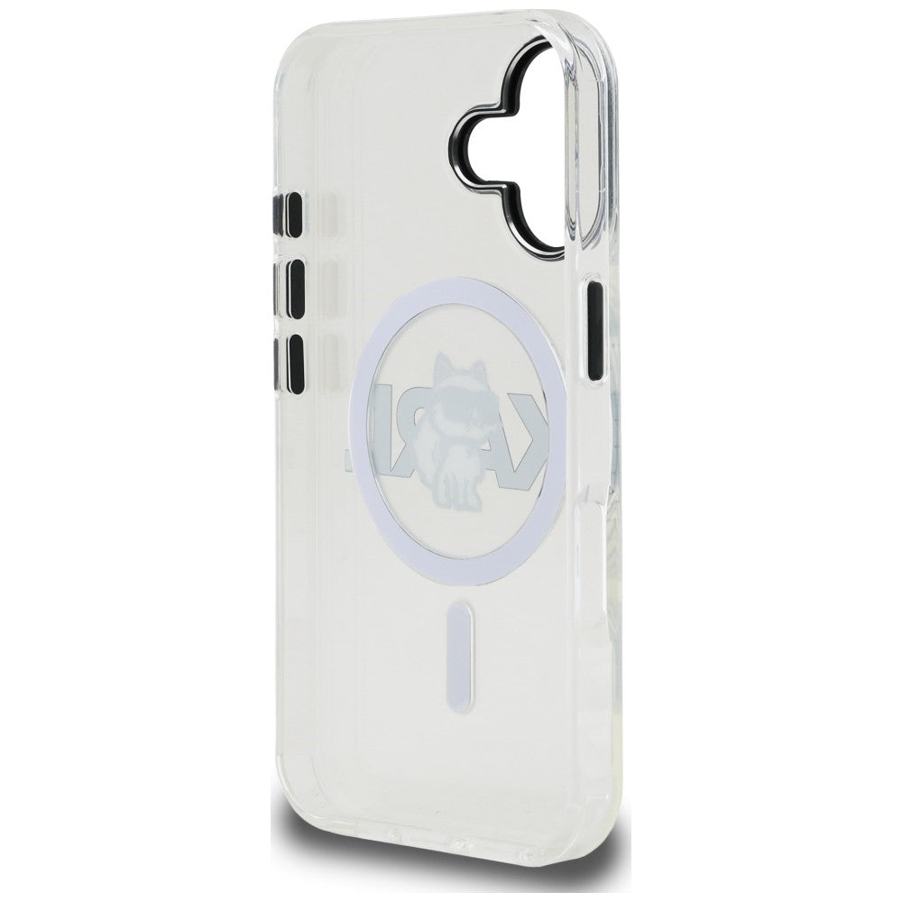 Karl Lagerfeld IML Choupette Sketch Logo MagSafe iPhone 16 Case - Clear_6