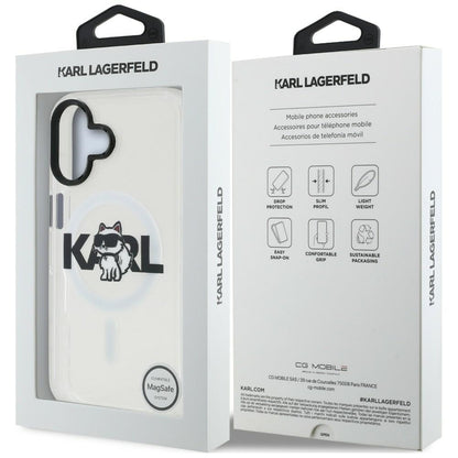 Karl Lagerfeld IML Choupette Sketch Logo MagSafe iPhone 16 Case - Clear_7