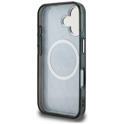 Karl Lagerfeld IML Glitter Karl &amp; Choupette Heads Logo MagSafe Case for iPhone 16 - Black_6