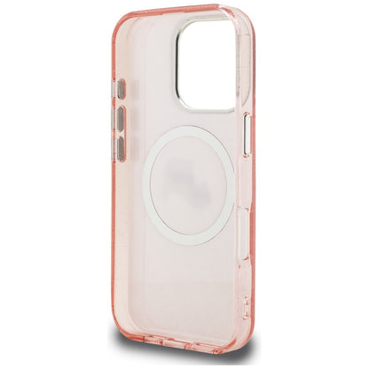 Karl Lagerfeld IML Glitter Karl &amp; Choupette Heads Logo MagSafe Case for iPhone 16 Pro Max - Pink_6