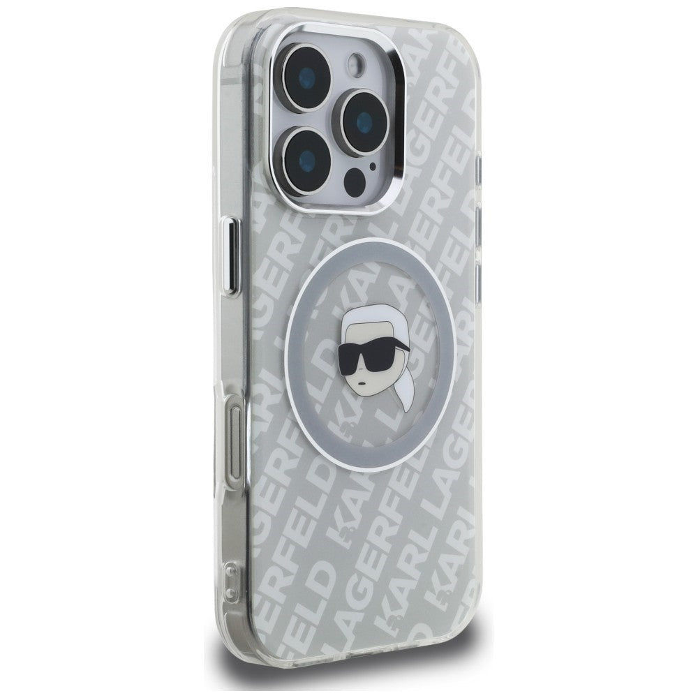 Karl Lagerfeld IML Karl Head Logo MagSafe Case for iPhone 16 Pro Max - Gray_3