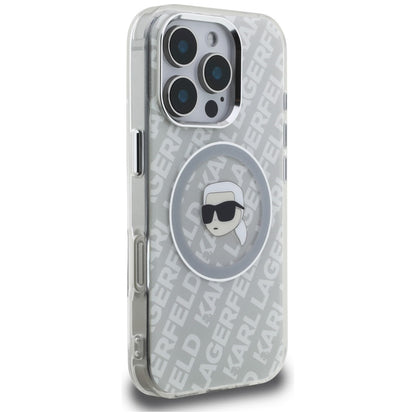 Karl Lagerfeld IML Karl Head Logo MagSafe Case for iPhone 16 Pro Max - Gray_3