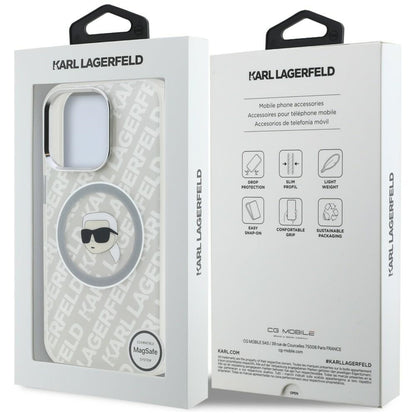 Karl Lagerfeld IML Karl Head Logo MagSafe Case for iPhone 16 Pro Max - Gray_7
