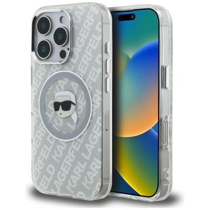 Karl Lagerfeld IML Karl Head Logo MagSafe Case for iPhone 16 Pro - Gray_0