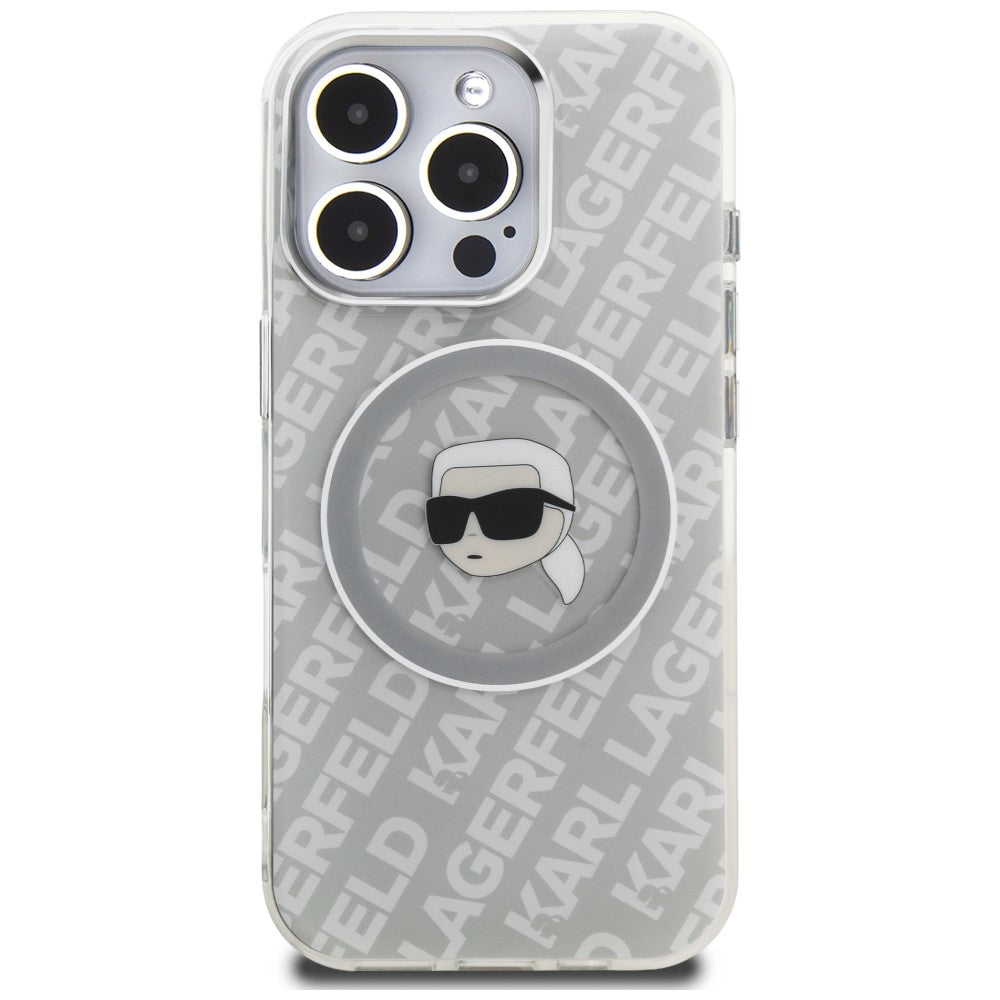Karl Lagerfeld IML Karl Head Logo MagSafe Case for iPhone 16 Pro - Gray_2