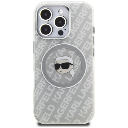 Karl Lagerfeld IML Karl Head Logo MagSafe Case for iPhone 16 Pro - Gray_2