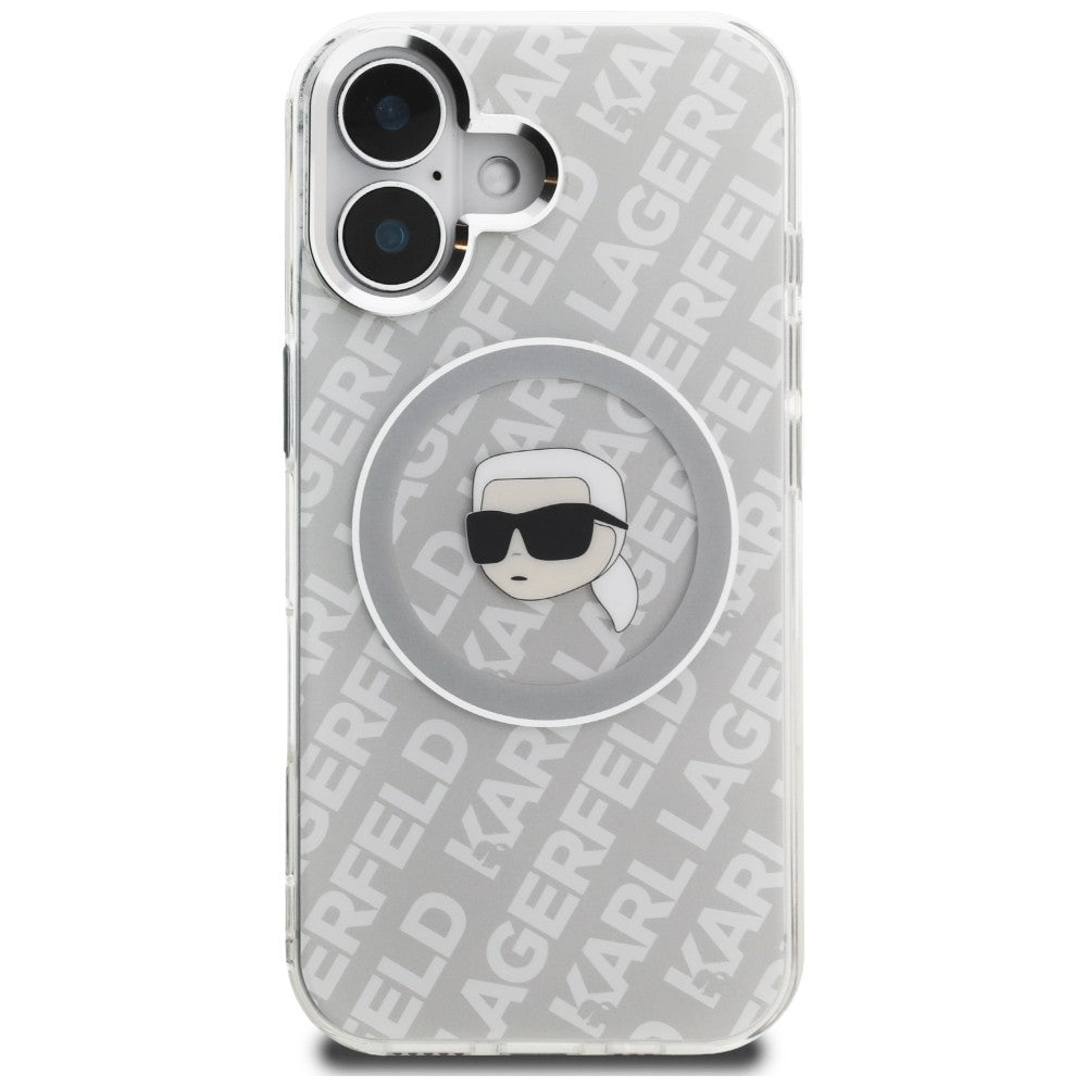 Karl Lagerfeld IML Karl Head Logo MagSafe Case for iPhone 16 - Gray_2
