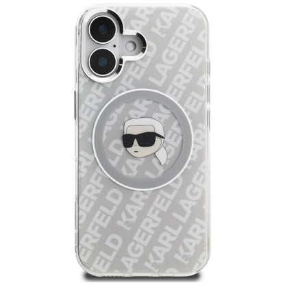 Karl Lagerfeld IML Karl Head Logo MagSafe Case for iPhone 16 - Gray_2