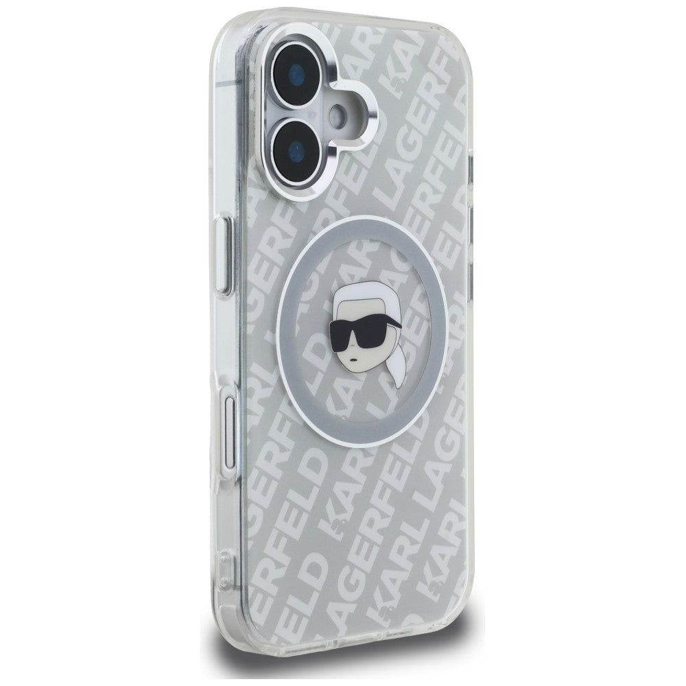 Karl Lagerfeld IML Karl Head Logo MagSafe Case for iPhone 16 - Gray_3