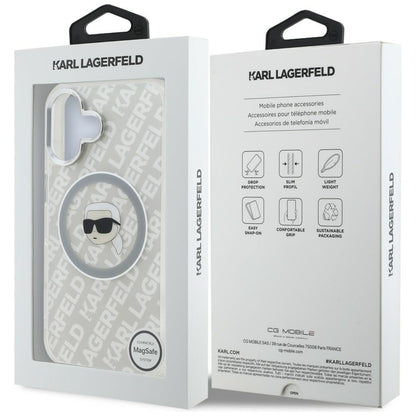 Karl Lagerfeld IML Karl Head Logo MagSafe Case for iPhone 16 - Gray_7