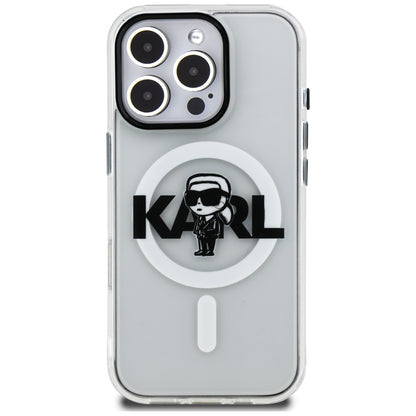 Karl Lagerfeld IML Karl Sketch Logo MagSafe Case for iPhone 16 Pro Max - Clear_2