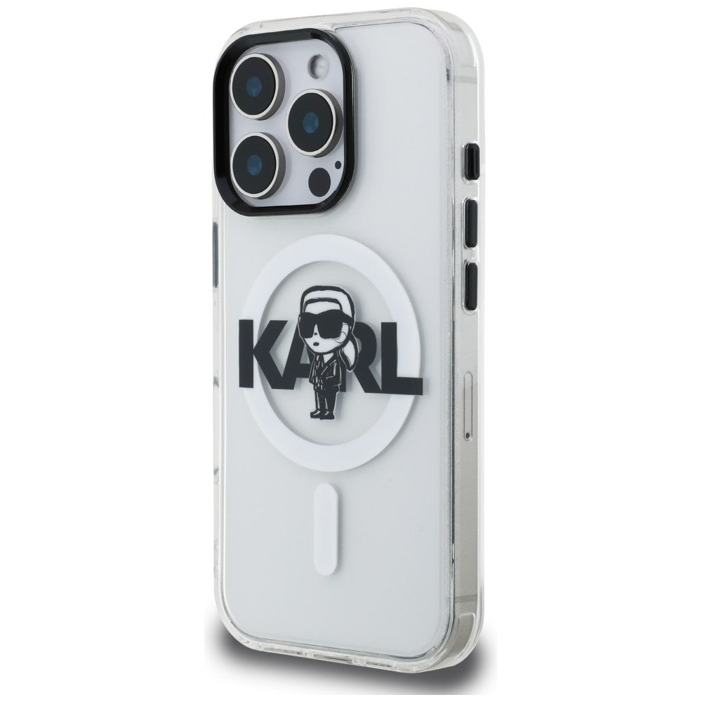Karl Lagerfeld IML Karl Sketch Logo MagSafe Case for iPhone 16 Pro - Clear_1