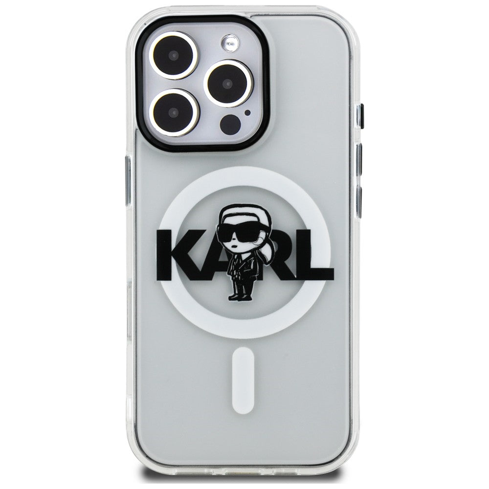 Karl Lagerfeld IML Karl Sketch Logo MagSafe Case for iPhone 16 Pro - Clear_2