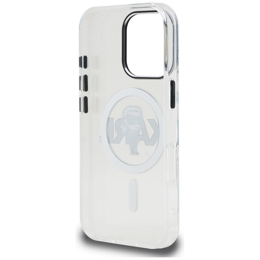 Karl Lagerfeld IML Karl Sketch Logo MagSafe Case for iPhone 16 Pro - Clear_6