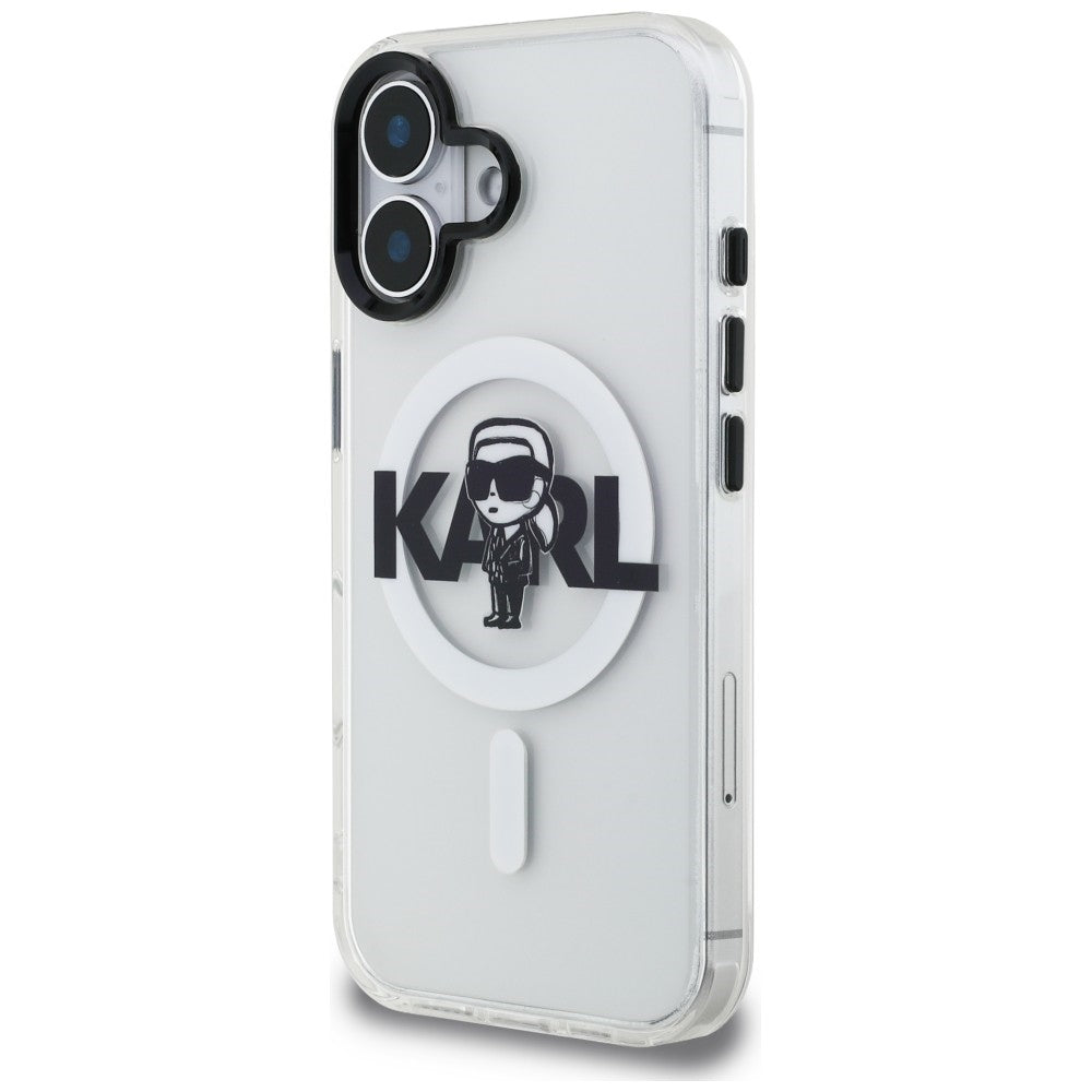 Karl Lagerfeld IML Karl Sketch Logo MagSafe Case for iPhone 16 - Clear_1