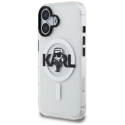 Karl Lagerfeld IML Karl Sketch Logo MagSafe Case for iPhone 16 - Clear_1