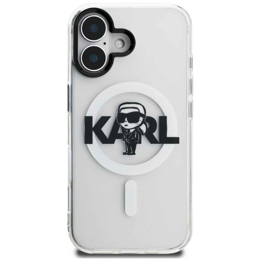 Karl Lagerfeld IML Karl Sketch Logo MagSafe Case for iPhone 16 - Clear_2