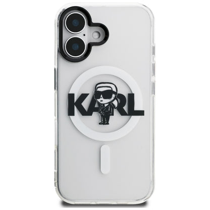 Karl Lagerfeld IML Karl Sketch Logo MagSafe Case for iPhone 16 - Clear_2
