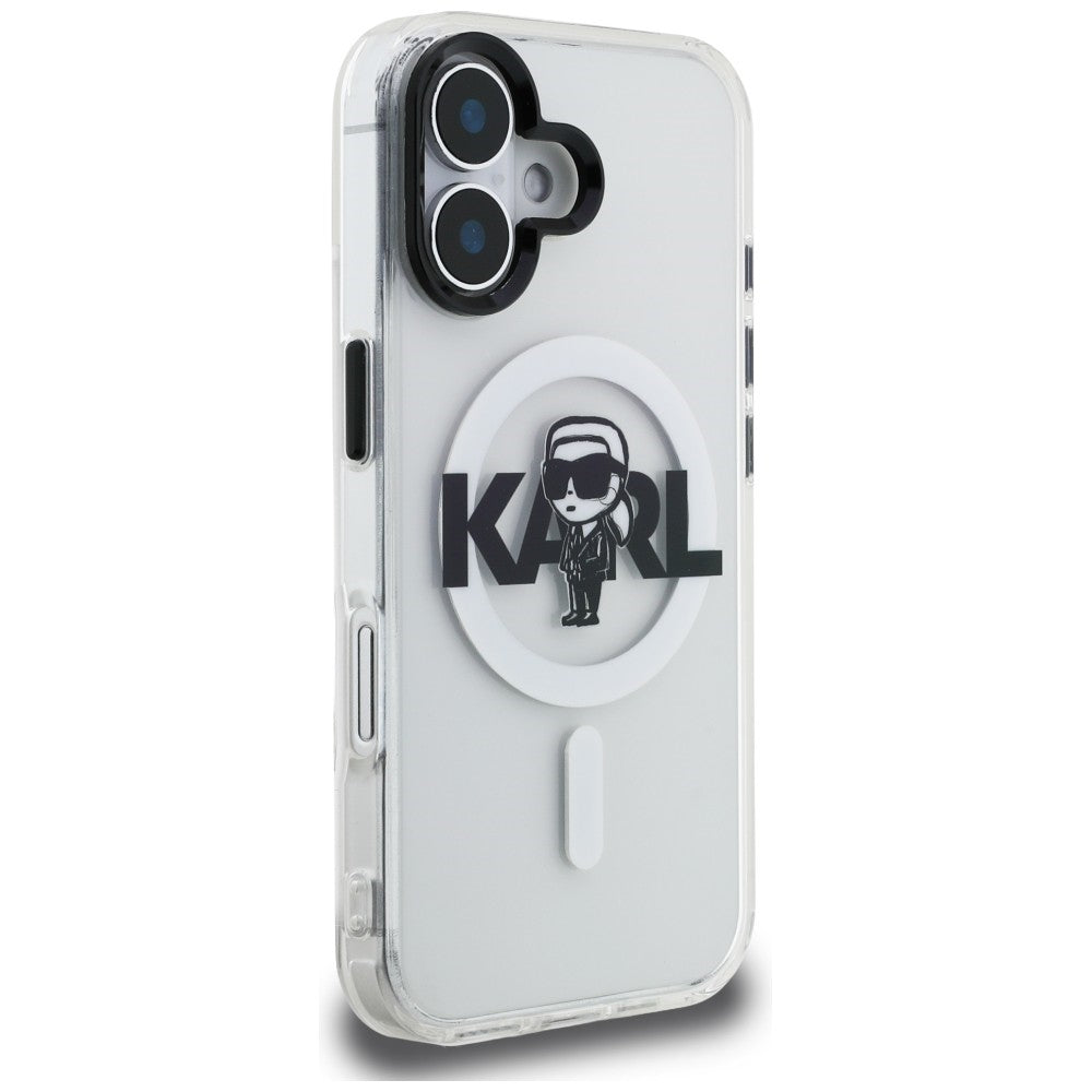 Karl Lagerfeld IML Karl Sketch Logo MagSafe Case for iPhone 16 - Clear_3