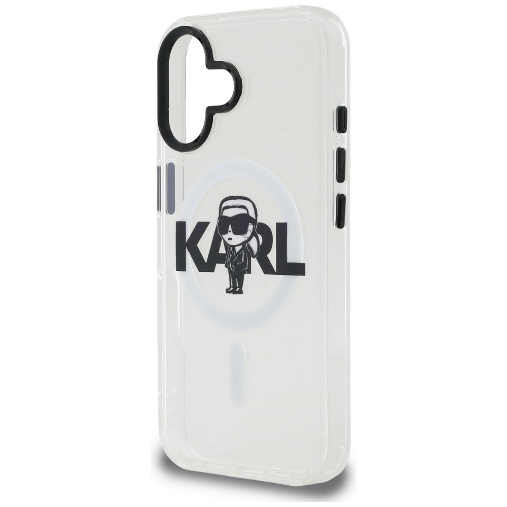 Karl Lagerfeld IML Karl Sketch Logo MagSafe Case for iPhone 16 - Clear_5