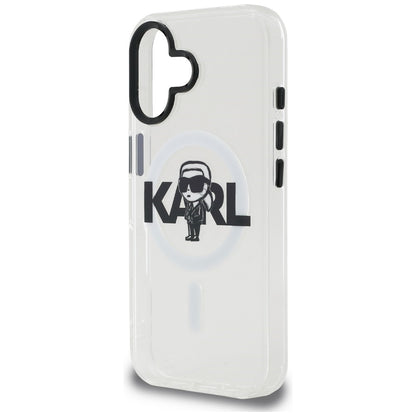 Karl Lagerfeld IML Karl Sketch Logo MagSafe Case for iPhone 16 - Clear_5