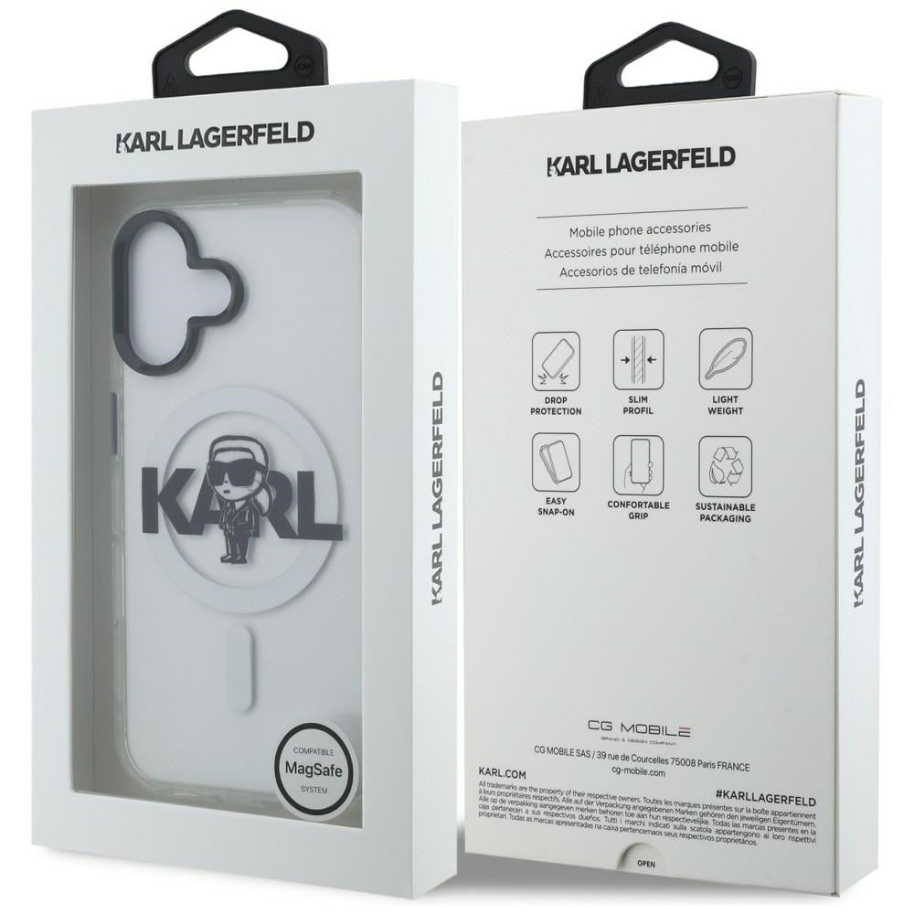 Karl Lagerfeld IML Karl Sketch Logo MagSafe Case for iPhone 16 - Clear_7