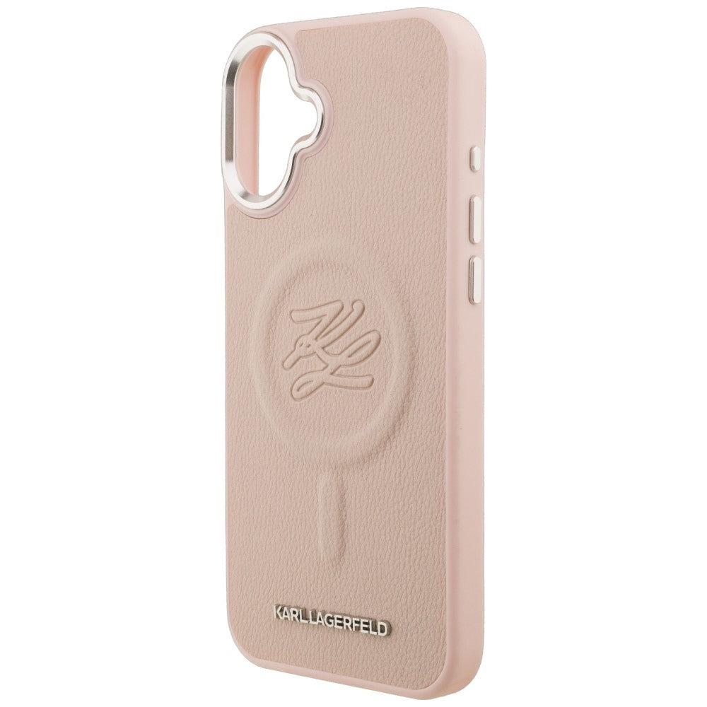 Karl Lagerfeld Initial &amp; Metal Logo MagSafe Case for iPhone 16 Plus - Pink_5