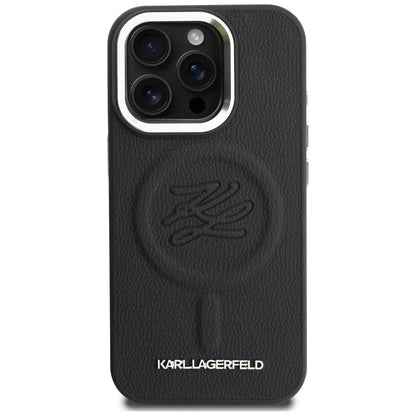 Karl Lagerfeld Initial &amp; Metal Logo MagSafe Case for iPhone 16 Pro - Black_2