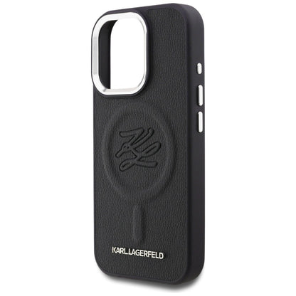 Karl Lagerfeld Initial &amp; Metal Logo MagSafe Case for iPhone 16 Pro - Black_5