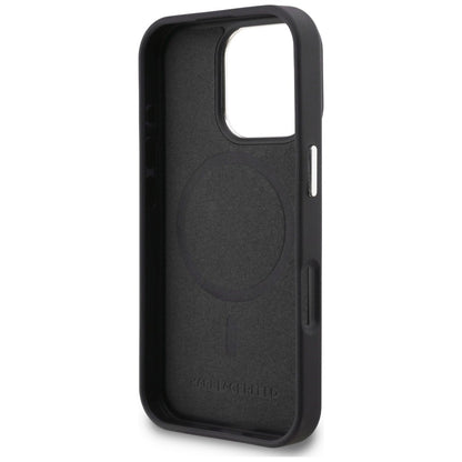 Karl Lagerfeld Initial &amp; Metal Logo MagSafe Case for iPhone 16 Pro - Black_6