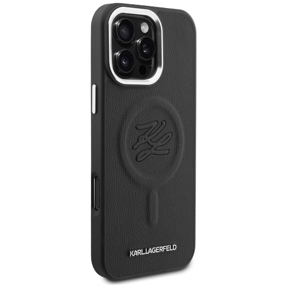 Karl Lagerfeld Embossed Ring Initials MagSafe Case for Samsung Galaxy S26 - Black_3