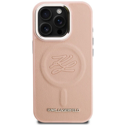 Karl Lagerfeld Initial &amp; Metal Logo MagSafe Case for iPhone 16 Pro Max - Pink_2