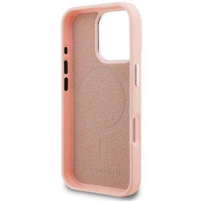 Karl Lagerfeld Initial &amp; Metal Logo MagSafe Case for iPhone 16 Pro Max - Pink_6