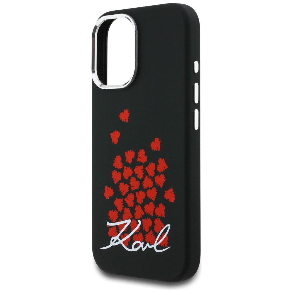 Karl Lagerfeld Silicone Heart Sign Logo MagSafe Case for iPhone 16 - Black_5