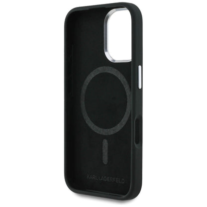 Karl Lagerfeld Silicone Heart Sign Logo MagSafe Case for iPhone 16 - Black_6