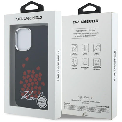 Karl Lagerfeld Silicone Heart Sign Logo MagSafe Case for iPhone 16 - Black_7