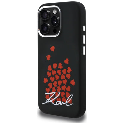 Karl Lagerfeld Silicone Heart Sign Logo MagSafe Case for iPhone 16 Pro Max - Black_1