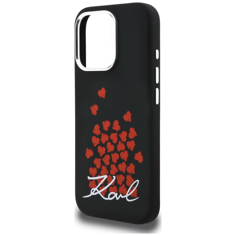 Karl Lagerfeld Silicone Heart Sign Logo MagSafe Case for iPhone 16 Pro Max - Black_5