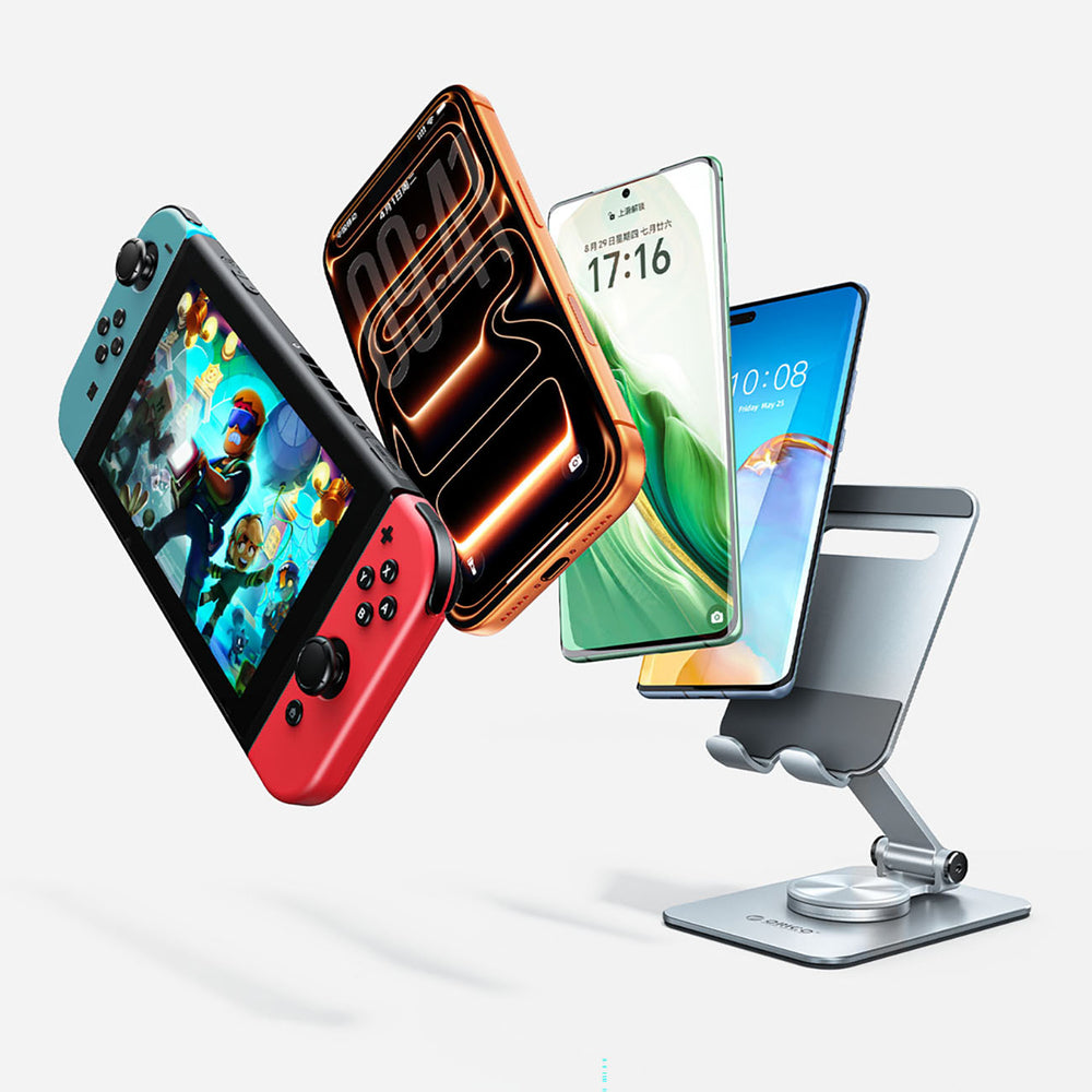 Orico PS2 foldable phone stand, 360° rotating - silver_5