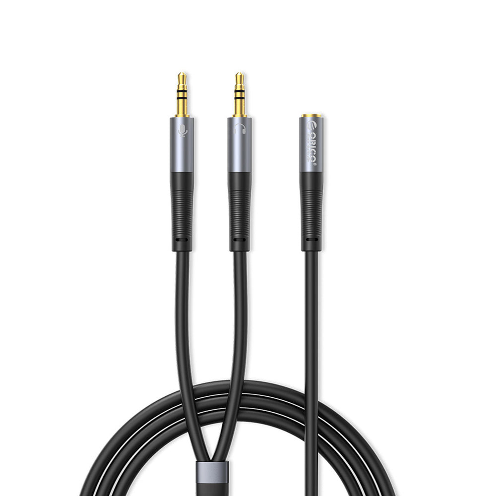 Orico AX1 audio adapter mini jack 3.5 mm headphone and microphone splitter 0.5 m - black_0