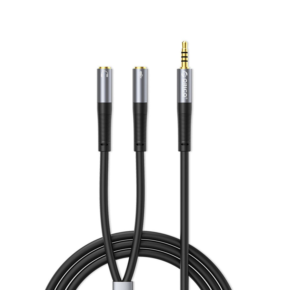 Orico AX2 audio adapter mini jack 3.5 mm headphone and microphone splitter 1 m - black_0