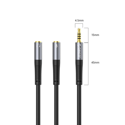 Orico AX2 audio adapter mini jack 3.5 mm headphone and microphone splitter 1 m - black_1