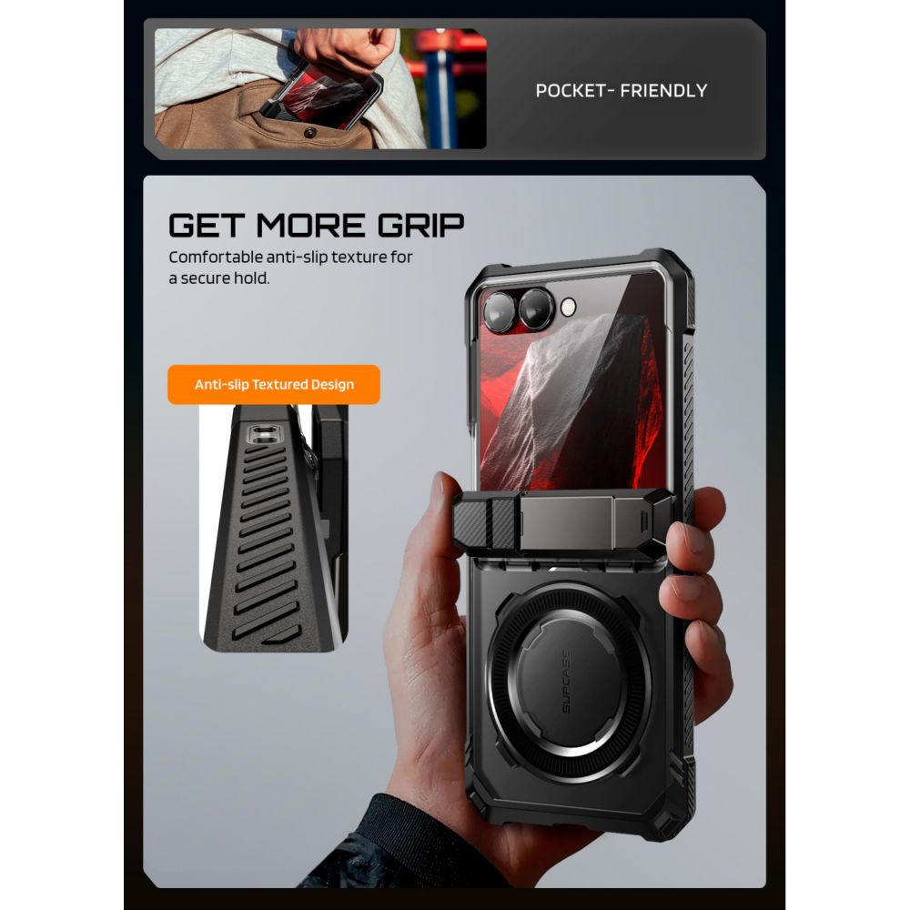 Supcase UB Grip Mag MagSafe Case for Samsung Galaxy Z Flip 8 - Black_6